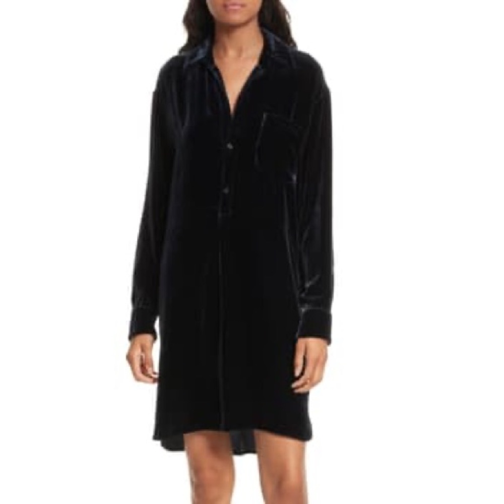 Vince Velvet Shirt Dress